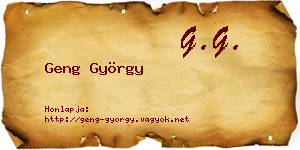 Geng György névjegykártya